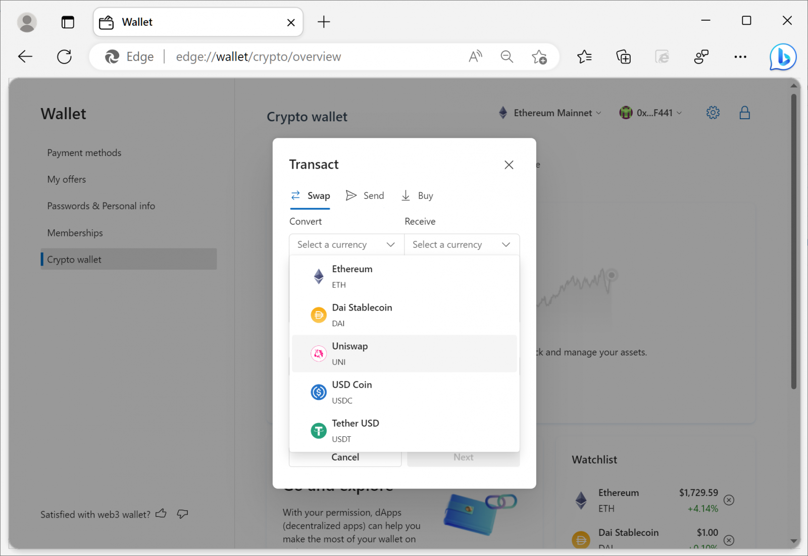 Microsoft Edge Testing Built-In Crypto Wallet | BIS
